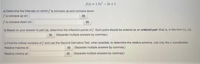 Solved 1 Point Consider The Function F X 2x2 6x 5