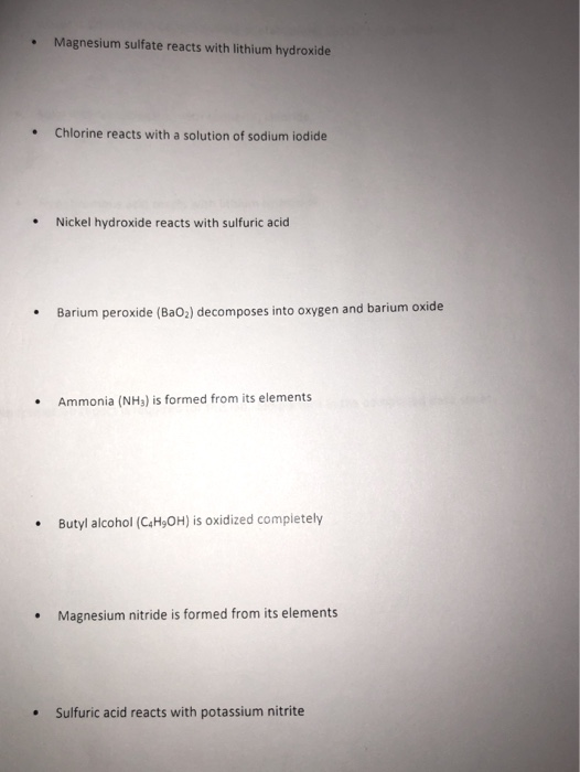 Solved Magnesium sulfate reacts with lithium hydroxide .