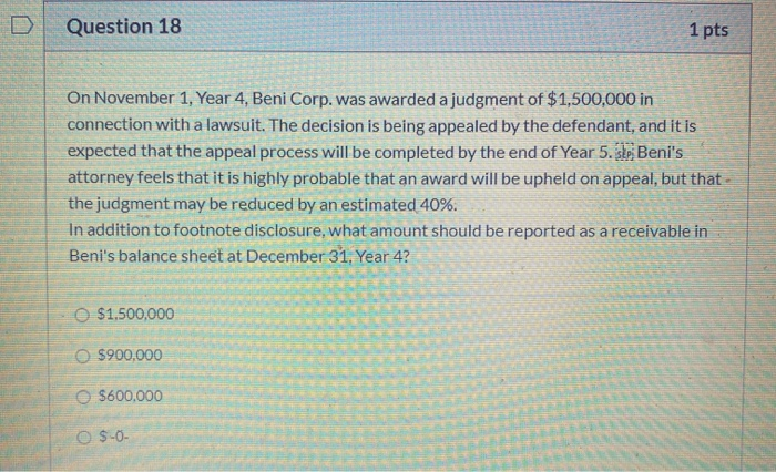 Solved Question 17 1 pts Which of the following is not a | Chegg.com