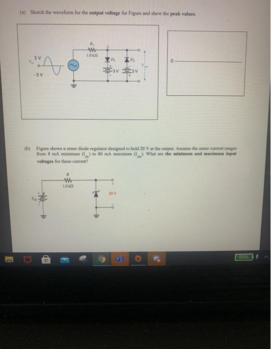 Solved (a) Sketch the waveform for the output voltage for | Chegg.com