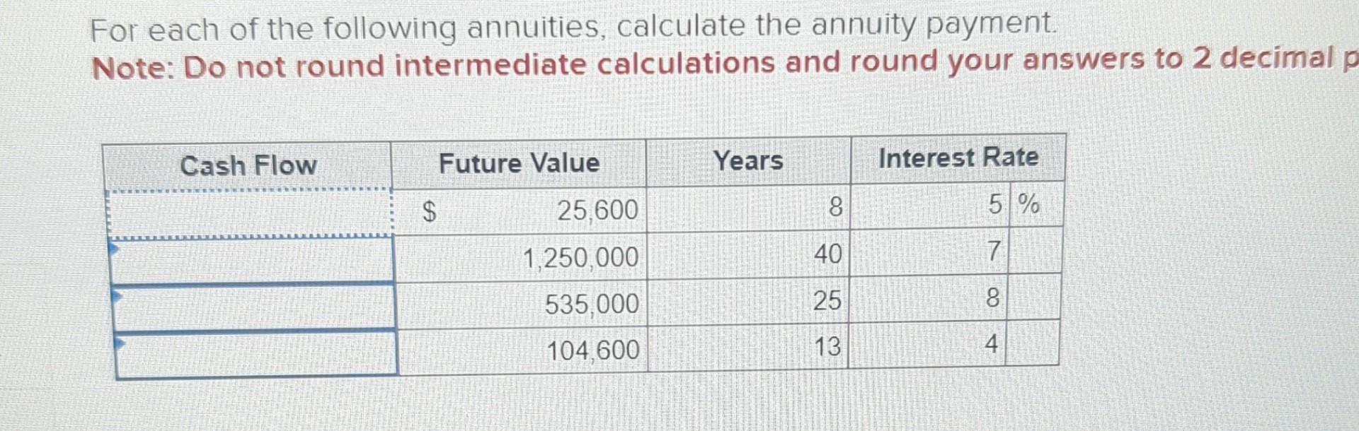 Solved For Each Of The Following Annuities Calculate The 9057