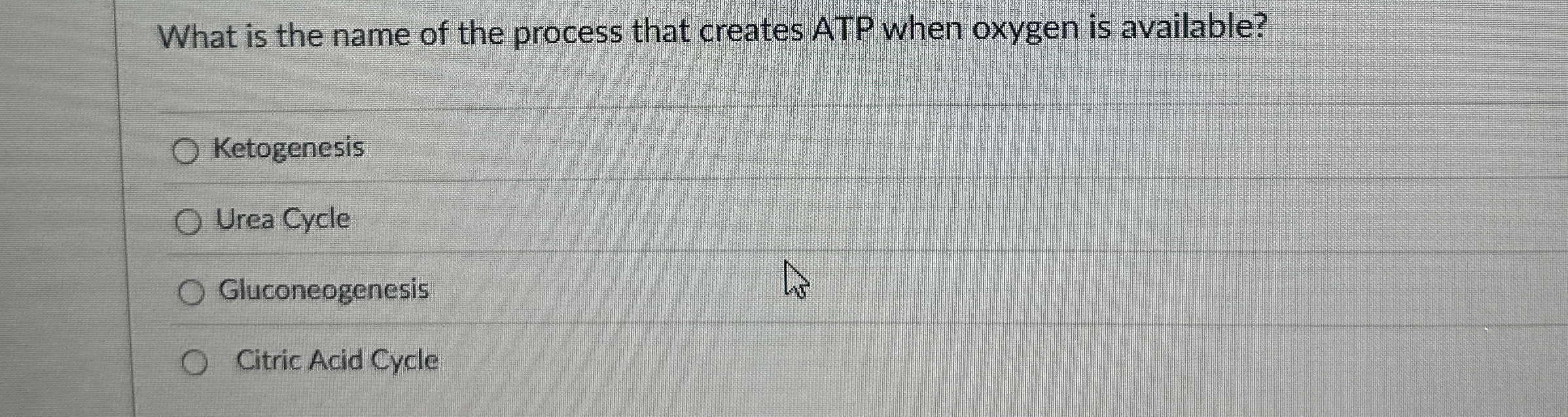 Solved What is the name of the process that creates ATP when