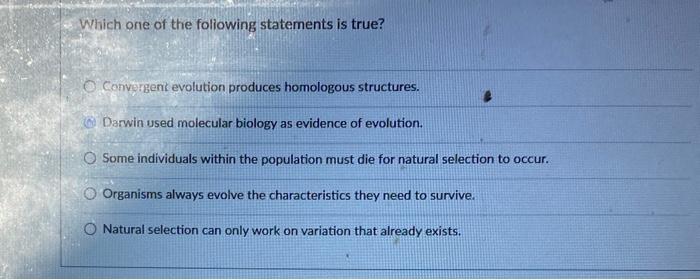 Solved Which One Of The Following Statements Is True? O | Chegg.com