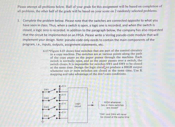 Solved Please attempt all problems below. Half of your grade | Chegg.com