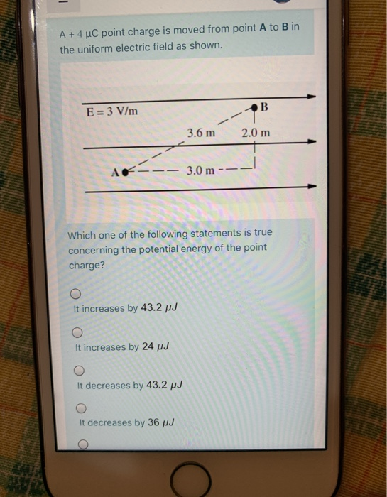 Solved A + 4 UC Point Charge Is Moved From Point A To B In | Chegg.com