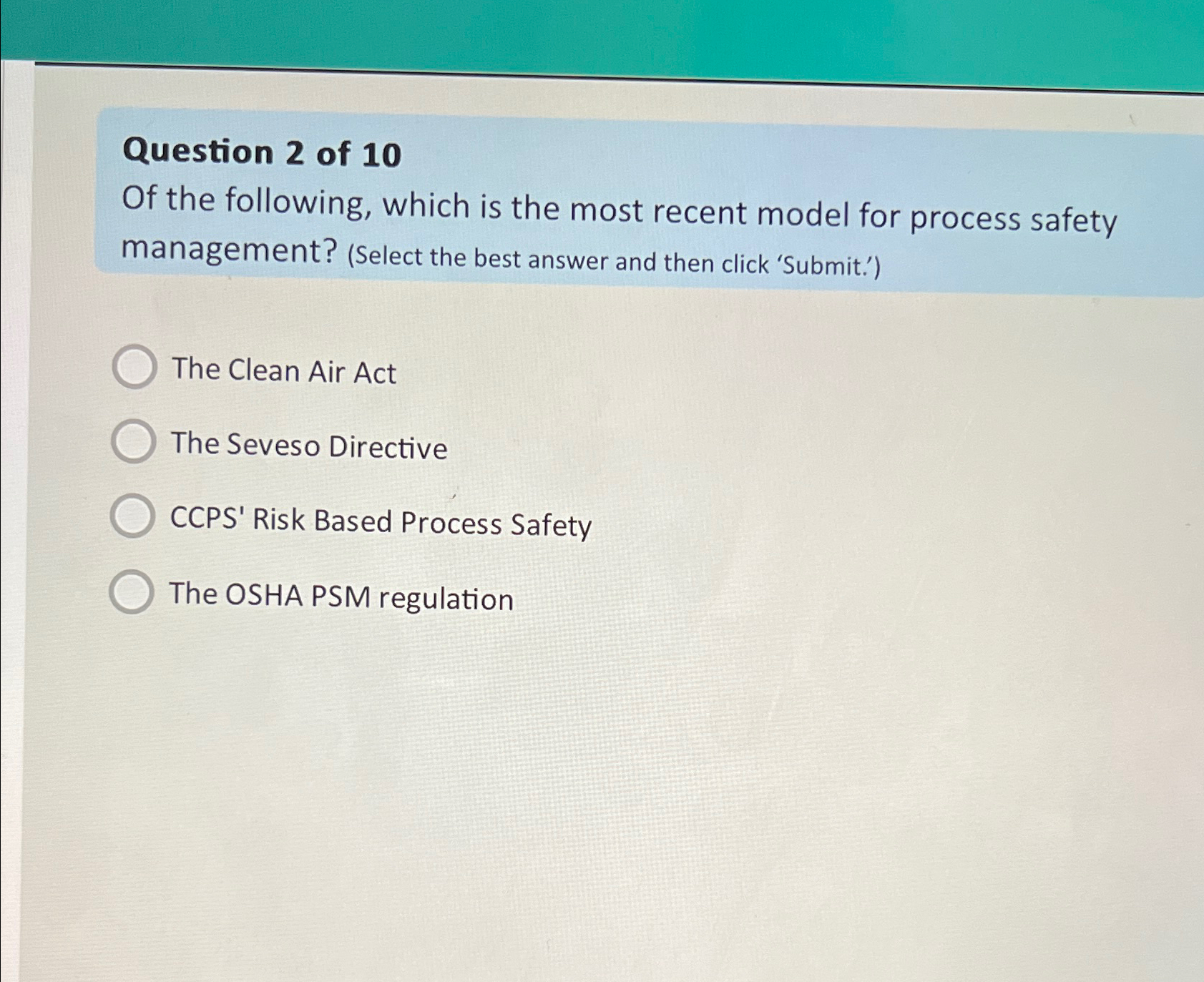 Question 2 ﻿of 10Of the following, which is the most | Chegg.com
