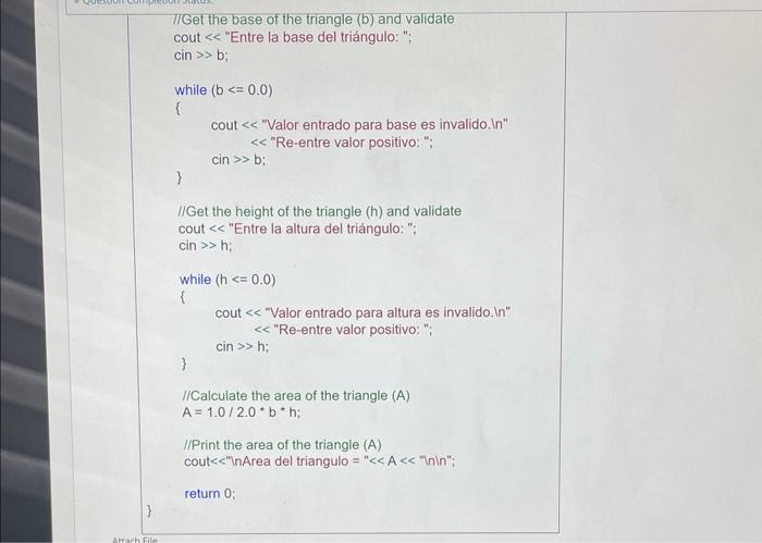Solved The following program calculates the area of a | Chegg.com