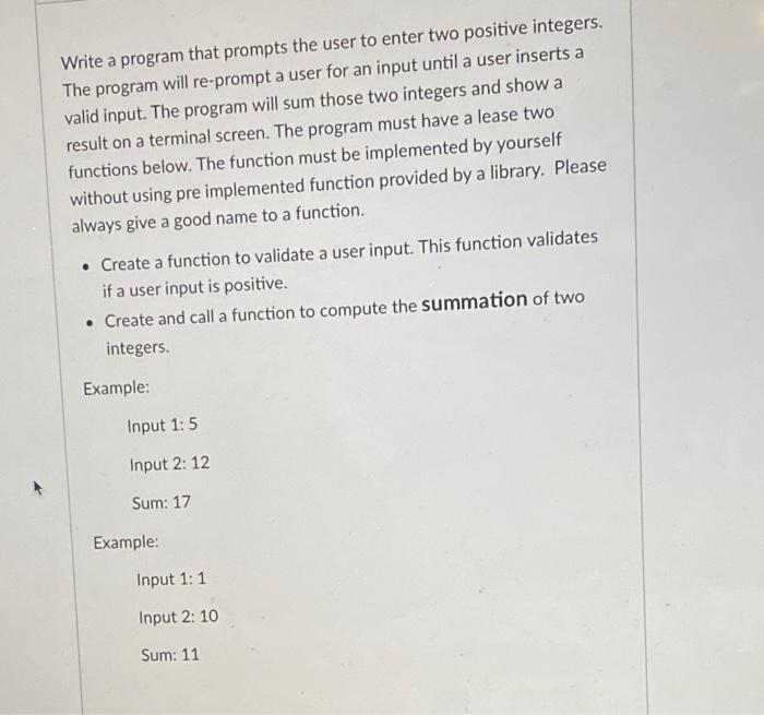 Solved Write a program that prompts the user to enter two | Chegg.com