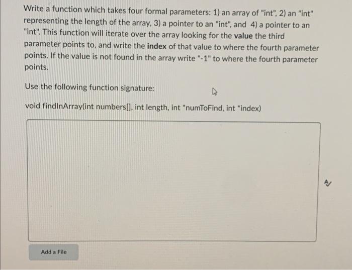 Solved Write a function which takes four formal parameters: | Chegg.com