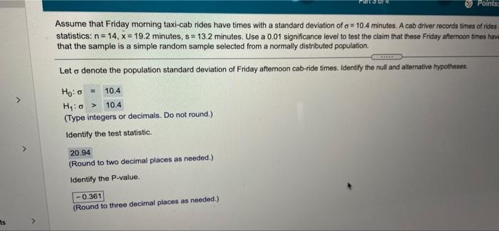 Solved Points Assume That Friday Morning Taxi cab Rides Have Chegg