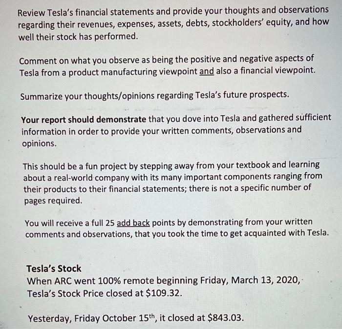First Go to Google and type in Tesla Annual Report