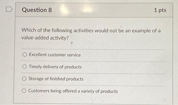 Solved Question 8 1 pts Which of the following activities | Chegg.com