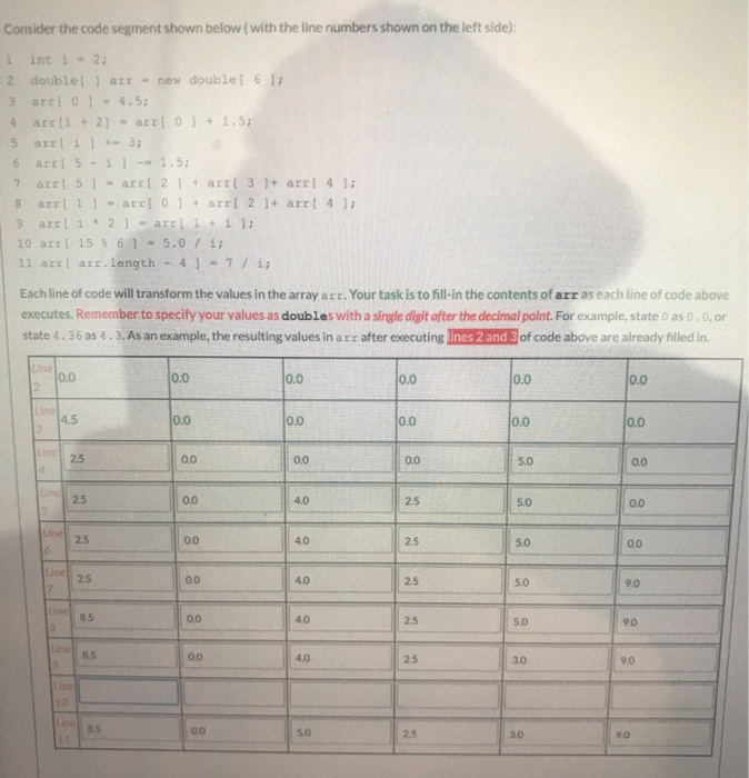 Solved Consider the code segment shown below (with the line | Chegg.com