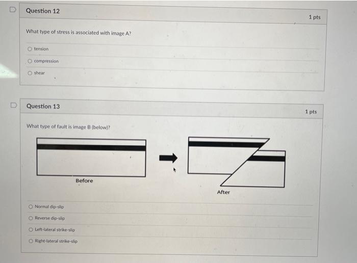 Solved What type of stress is associated with image A? | Chegg.com