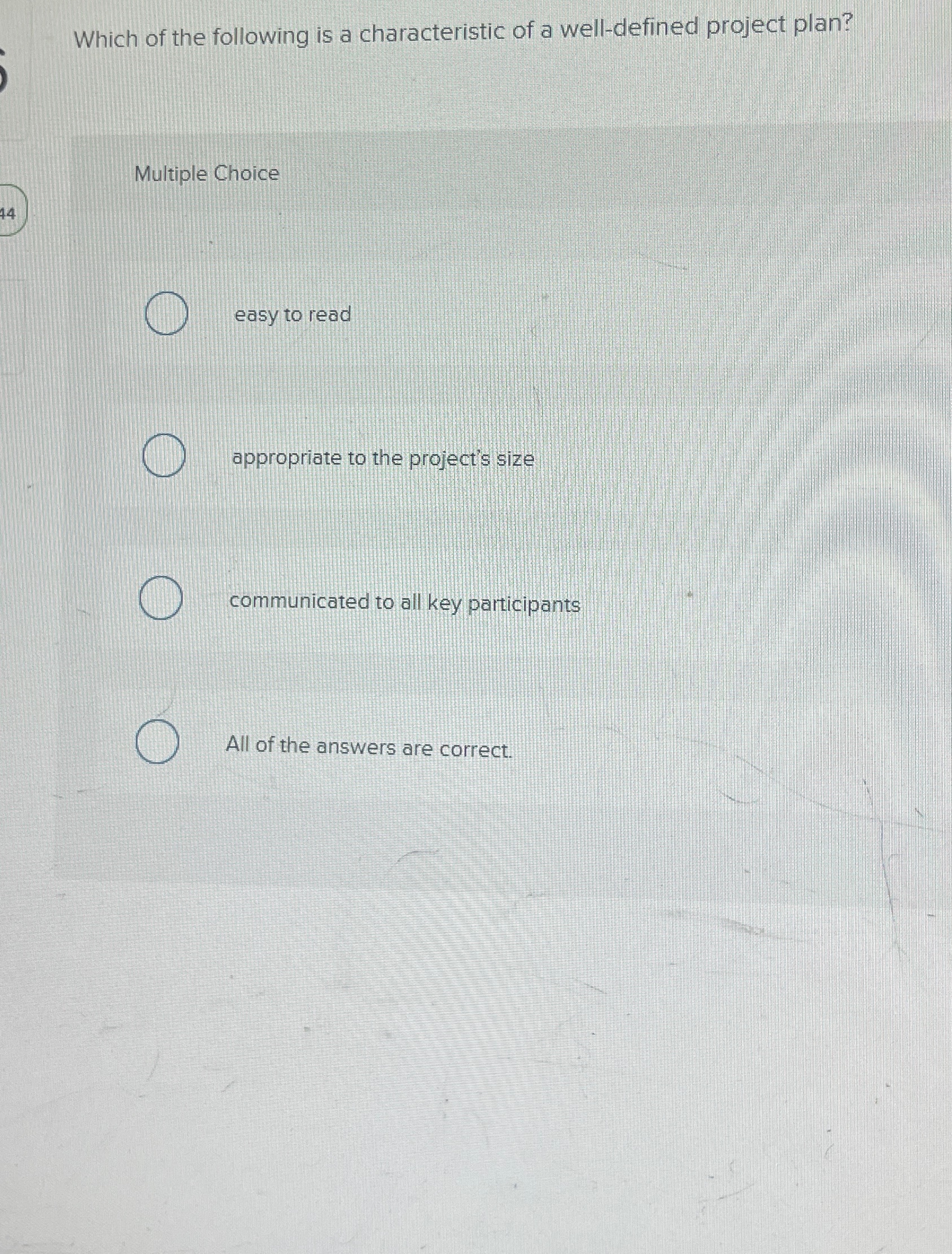 Solved Which of the following is a characteristic of a | Chegg.com