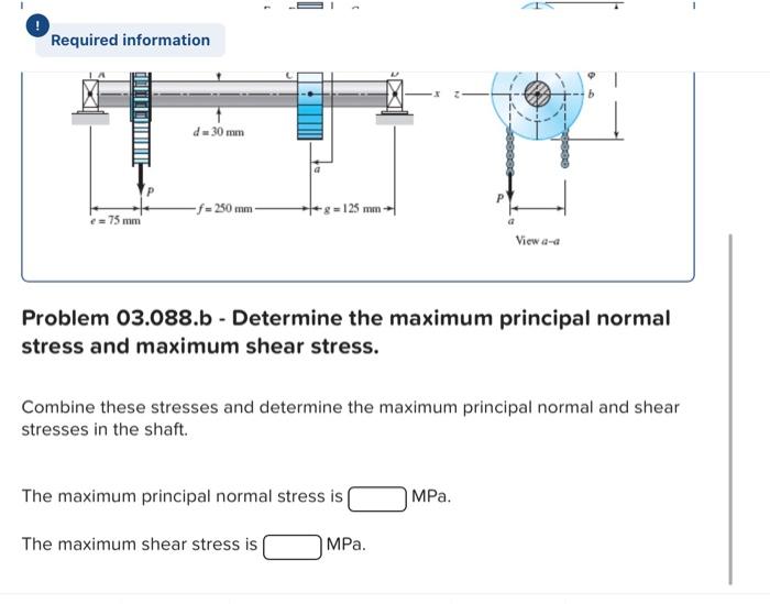 Solved Problem 03.088 - Find The Principal Stresses And The | Chegg.com