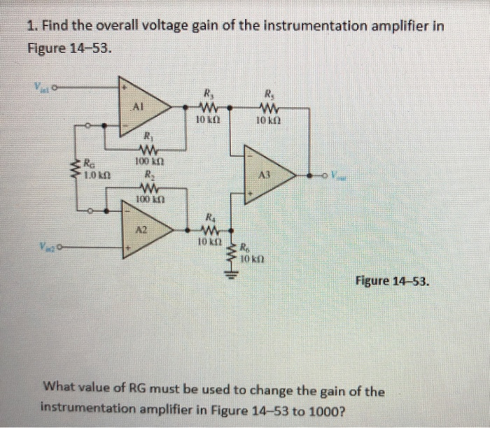 Solved 1. Find the overall voltage gain of the | Chegg.com
