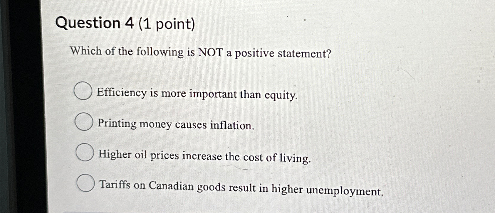 Solved Question 4 (1 ﻿point)Which of the following is NOT a | Chegg.com