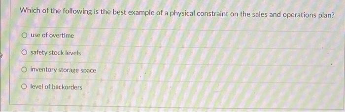 Solved Which of the following is the best example of a | Chegg.com