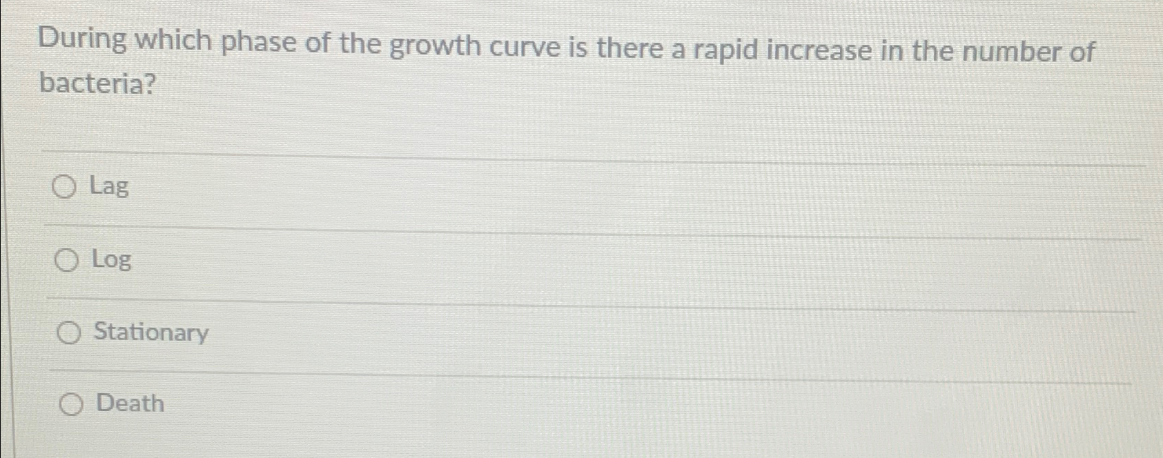 Solved During which phase of the growth curve is there a | Chegg.com