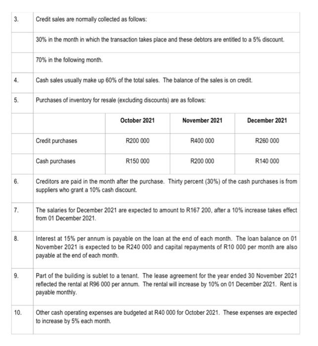 Solved Use the information provided below to prepare the | Chegg.com