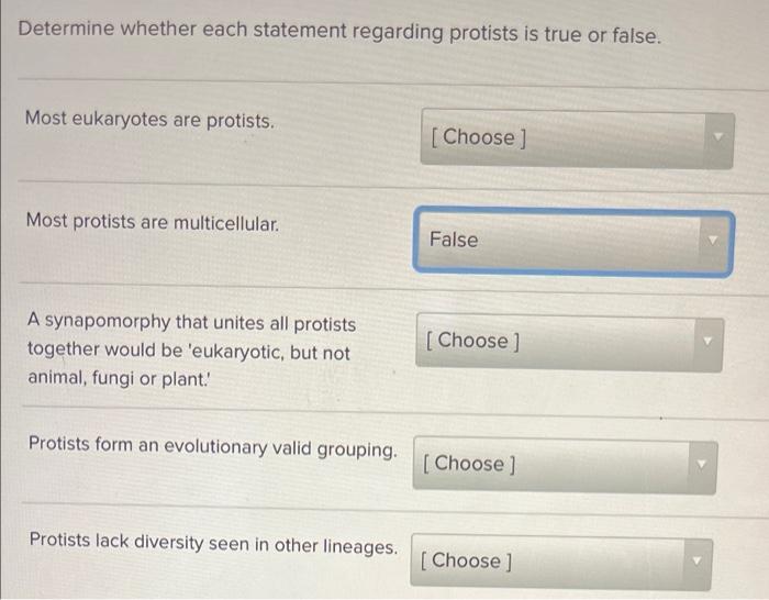 Solved Determine whether each statement regarding protists | Chegg.com