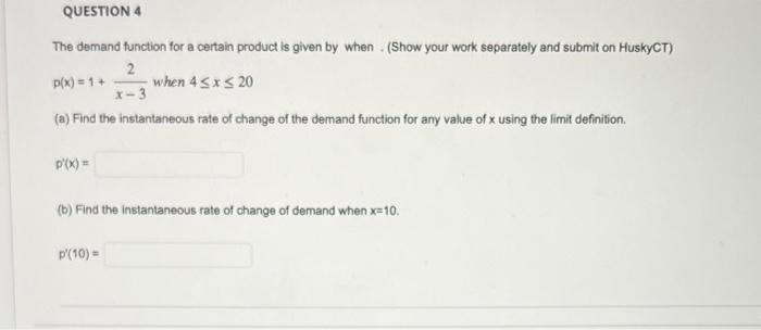 Solved The demand function for a certain product is given by | Chegg.com