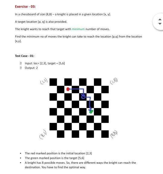 Minimum number of moves required to reach the destination by the