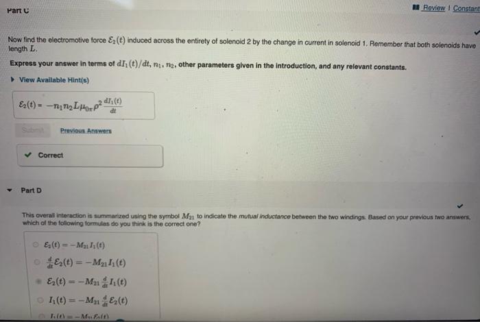 Solved Learning Goal: To Learn About Mutual Inductance From | Chegg.com