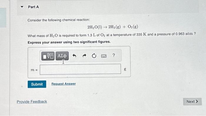 Solved Consider the following chemical reaction: | Chegg.com