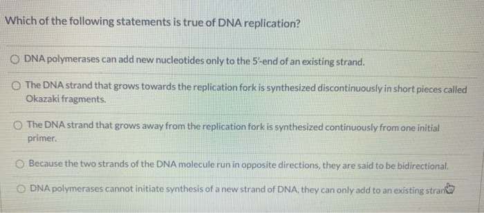 Solved Which of the following statements is true of DNA | Chegg.com