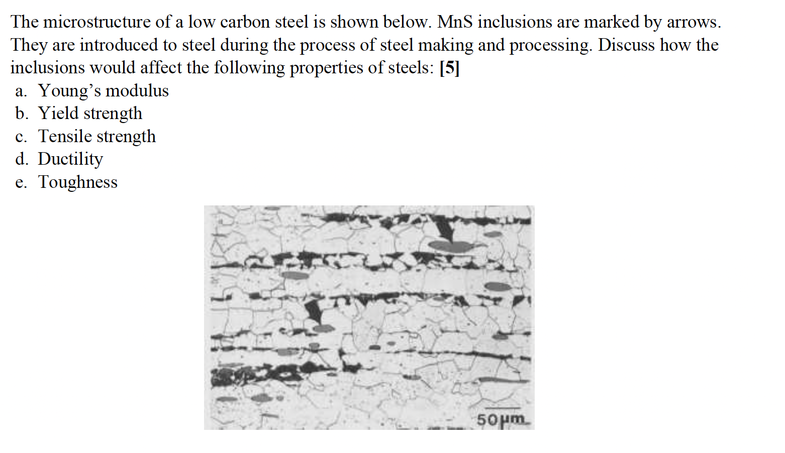 Solved The microstructure of a low carbon steel is shown | Chegg.com
