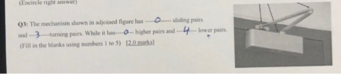 Solved (Encircle night answer) Q3: The mechanism shown in | Chegg.com