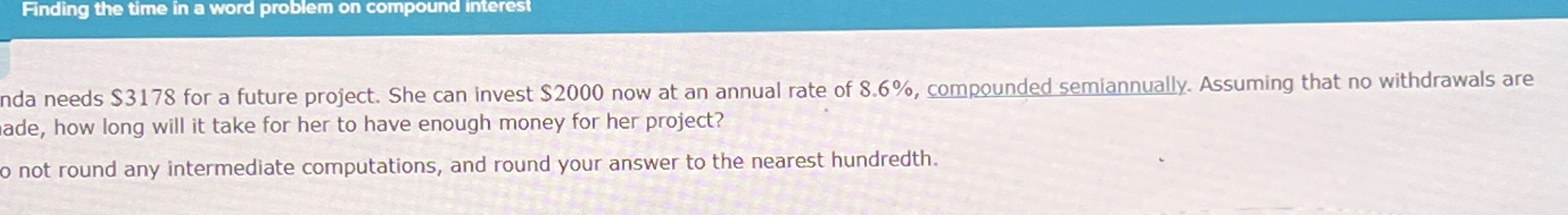 Solved Finding the time in a word problem on compound | Chegg.com