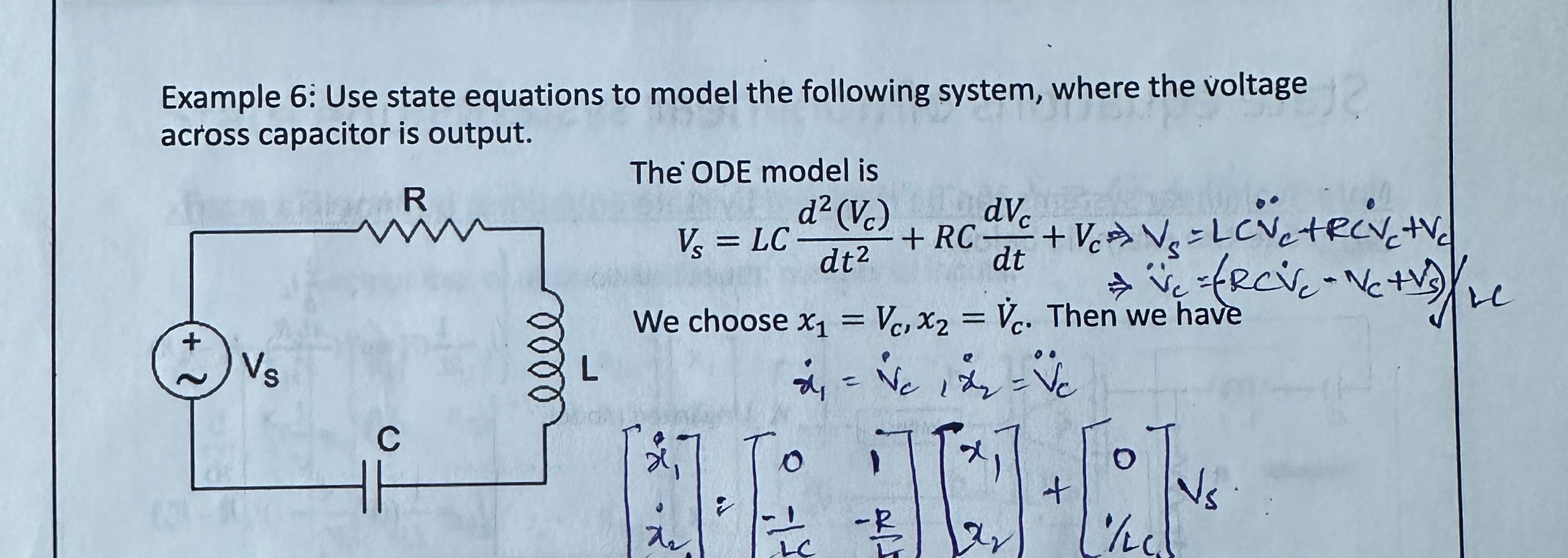 Solved Example 6: Use state equations to model the following | Chegg.com