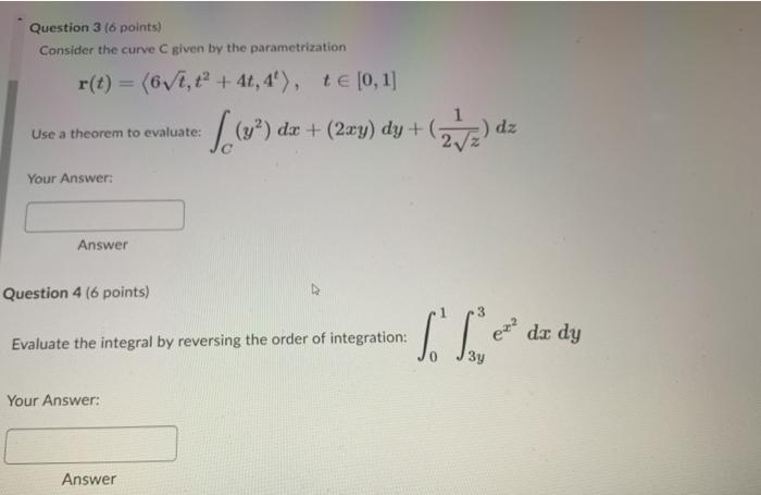 Solved Question 3 (6 points) Consider the curve C given by | Chegg.com