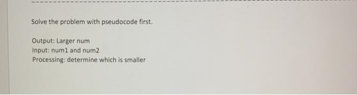 Solved Write a program to read two numbers and print the | Chegg.com