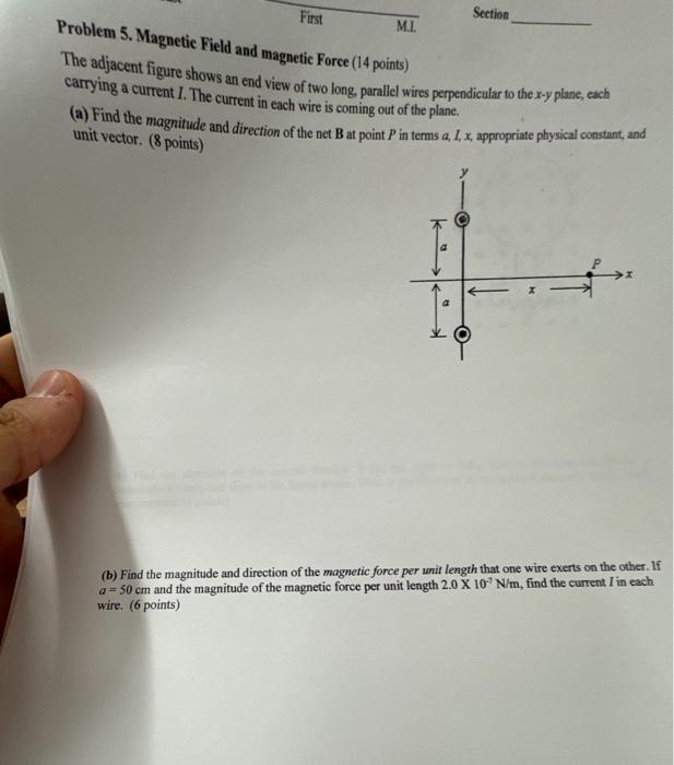 Solved Problem 5. Magnetic Field and magnetic Force (14 | Chegg.com