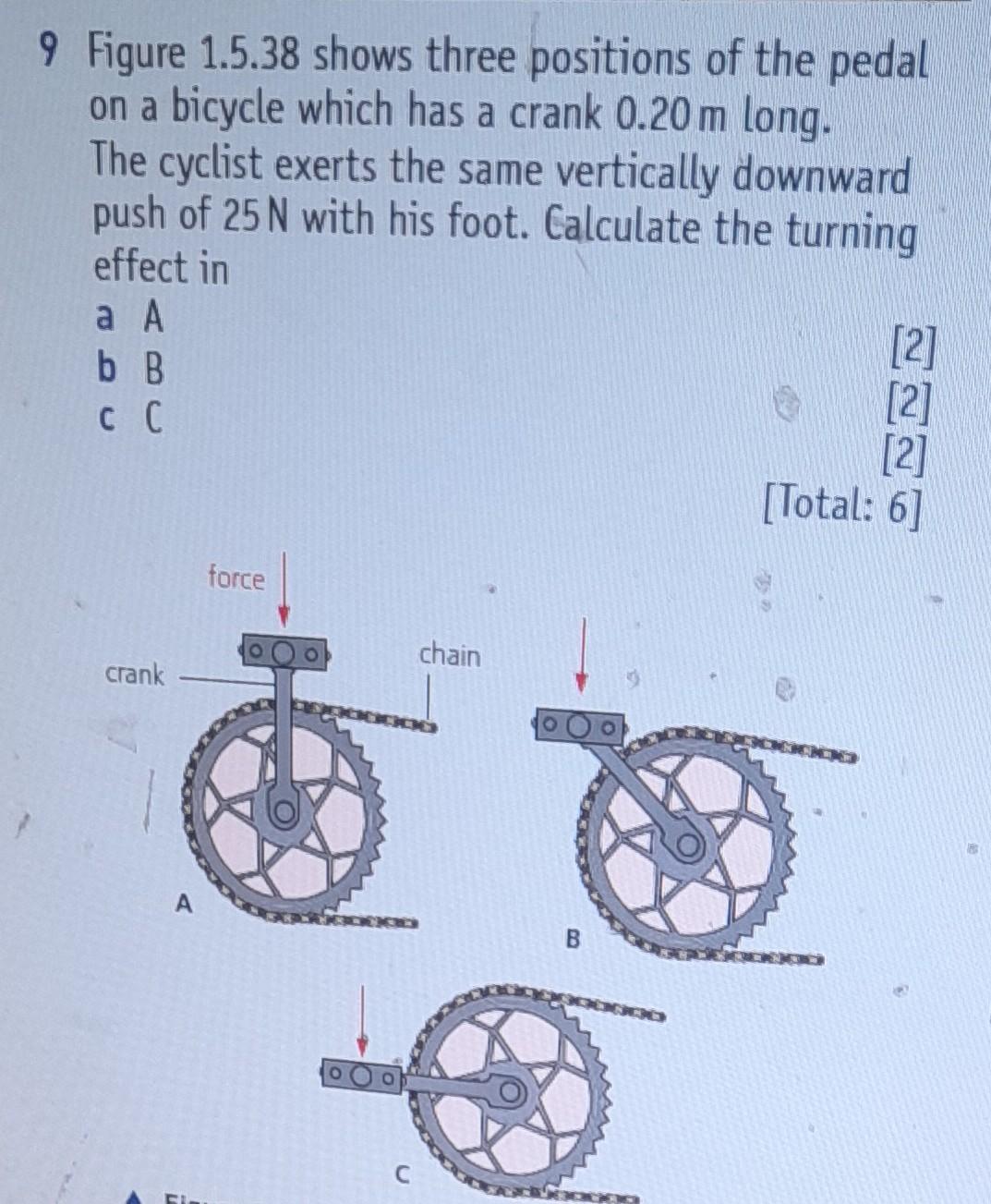 Solved 9 Figure 1.5.38 Shows Three Positions Of The Pedal On | Chegg.com