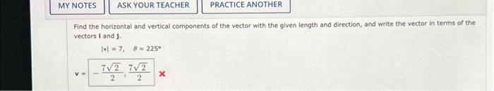 Solved Find the horizontal and vertical components of the | Chegg.com
