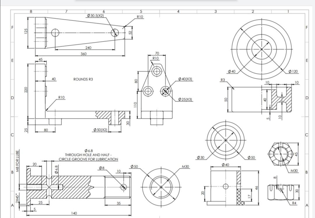 Solved The detail drawings of a number of components are | Chegg.com