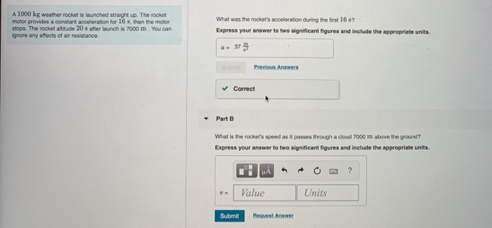 Solved A 1000 kg weather rocket is launched straight up. The | Chegg.com
