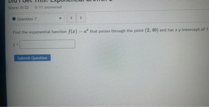 Solved Find the exponential function f(x)=ax that passes | Chegg.com