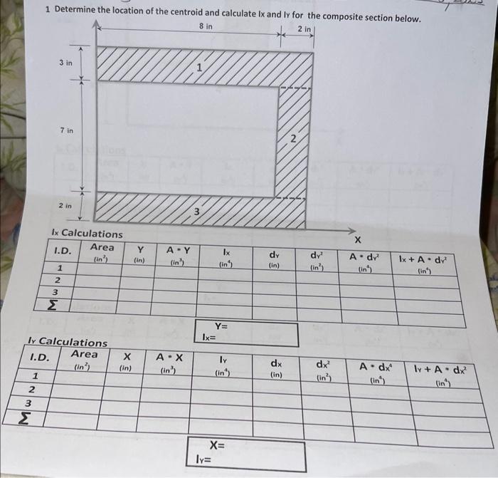 Solved 1 Determine the location of the centroid and | Chegg.com