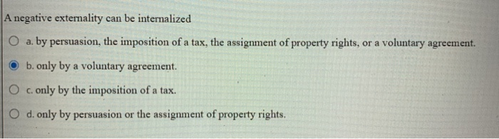 can government assignment and enforcement of property rights internalize an externality