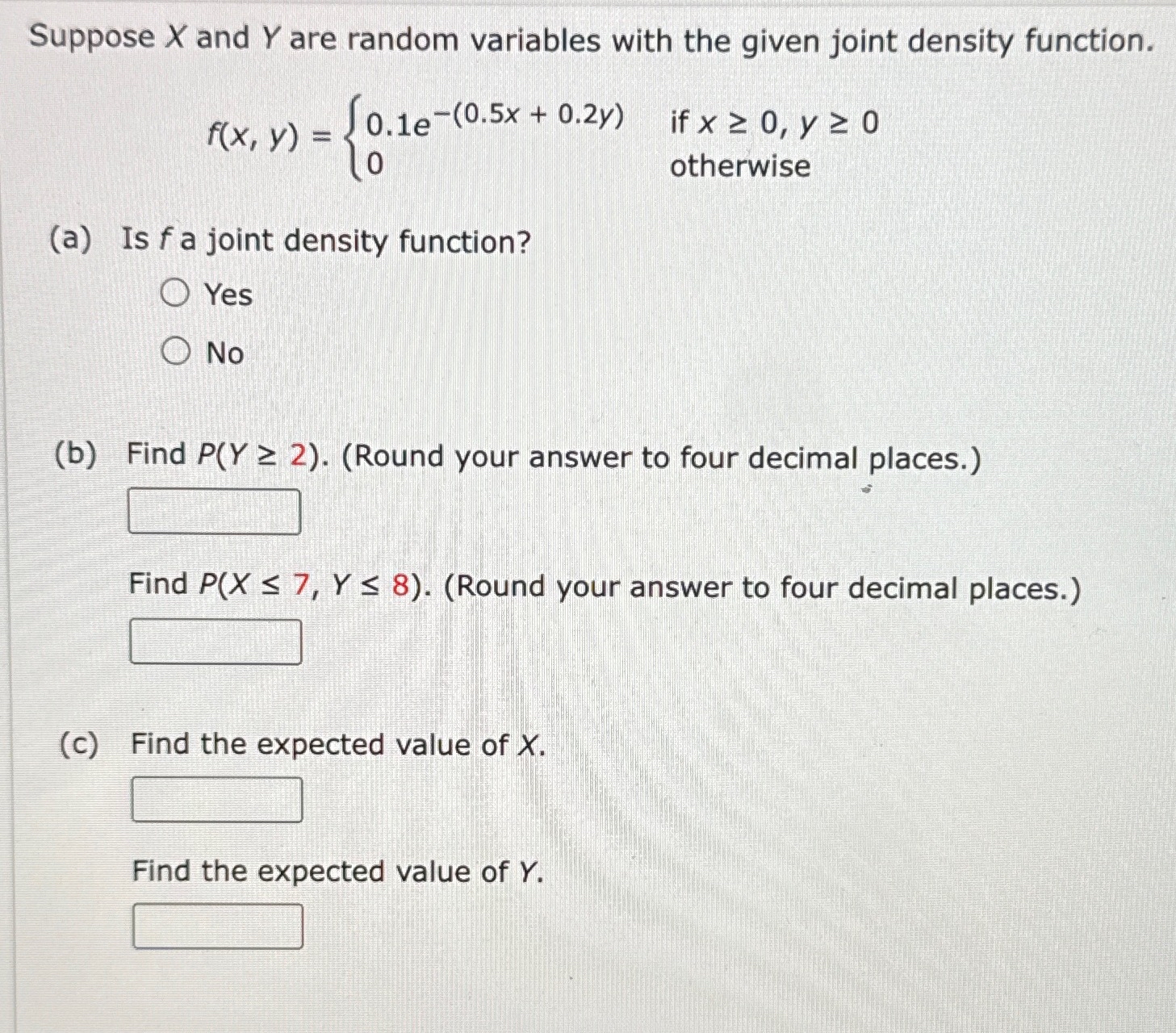 Suppose x ﻿and Y ﻿are random variables with the given | Chegg.com