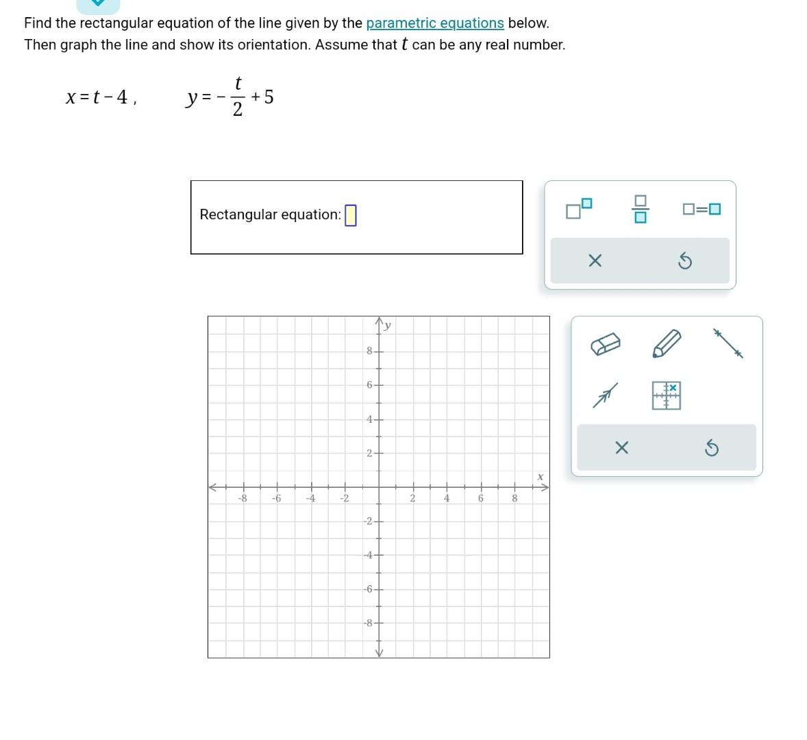 Solved Find the rectangular equation of the line given by | Chegg.com
