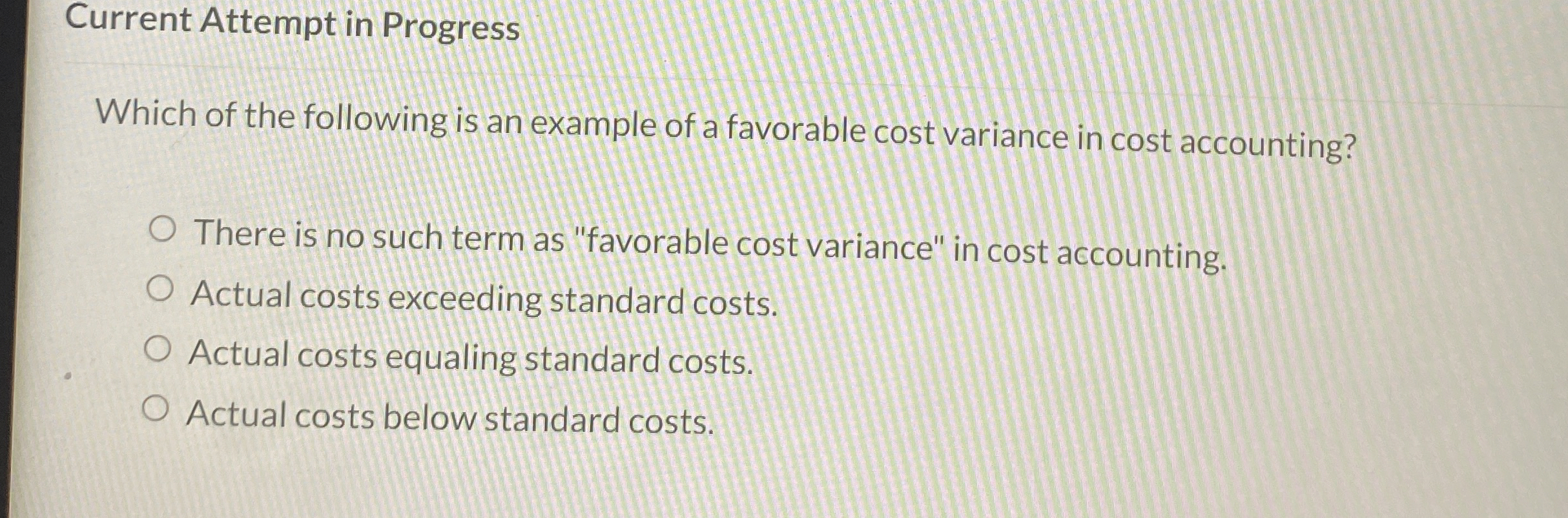 Solved Current Attempt in ProgressWhich of the following is
