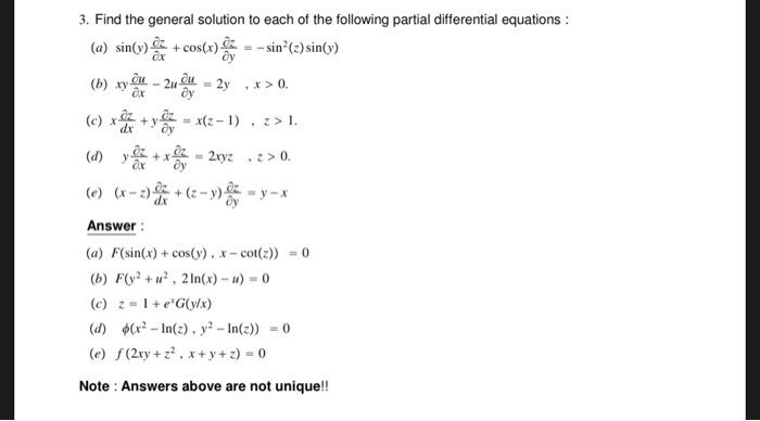 Solved 3 Find The General Solution To Each Of The Follow Chegg Com