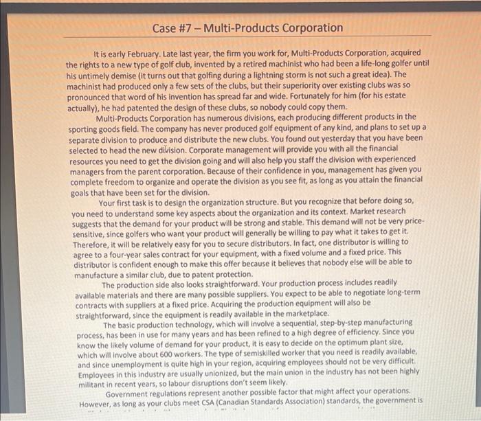 multi products corporation case study